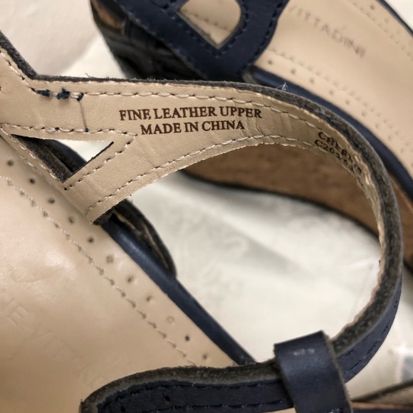 Adrienne Vittadini W Size 10 Gray Fine Leather Cork Wedges with Geometric Design - Picture 14 of 16